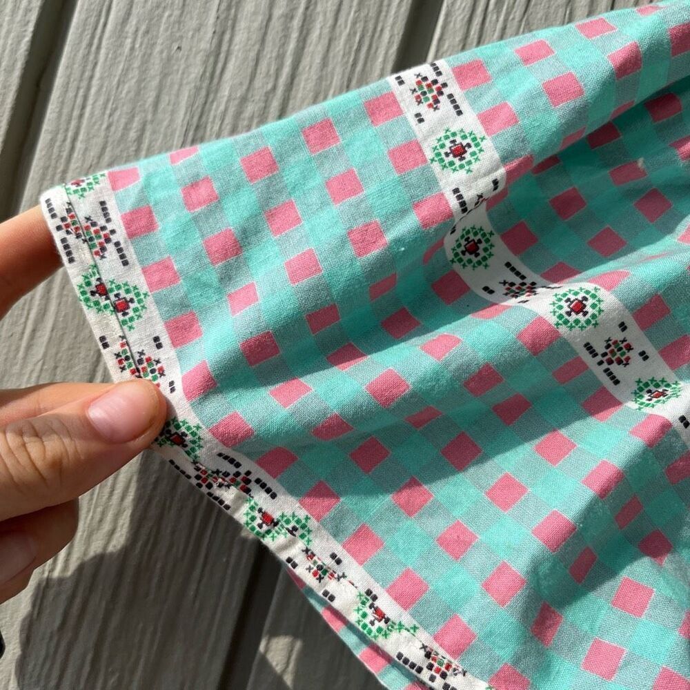 True Vintage Wayne Maid 1950s Gingham Shirtwaist Dress – Pink & Turquoise, M/L - Picture 5 of 14